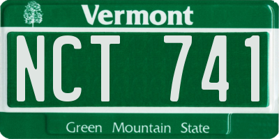 VT license plate NCT741