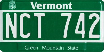 VT license plate NCT742
