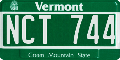 VT license plate NCT744