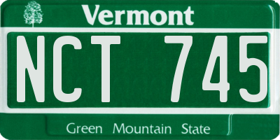 VT license plate NCT745