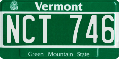 VT license plate NCT746