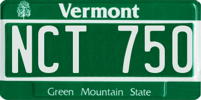 VT license plate NCT750
