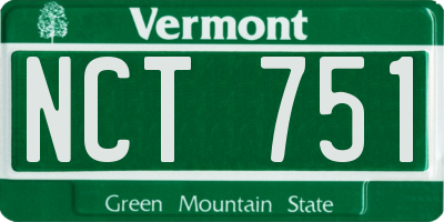 VT license plate NCT751