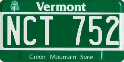 VT license plate NCT752