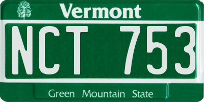 VT license plate NCT753