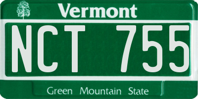 VT license plate NCT755