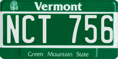 VT license plate NCT756