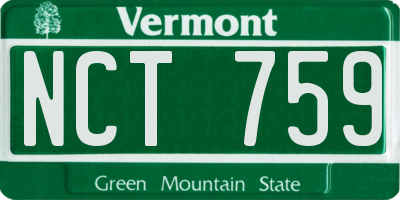 VT license plate NCT759