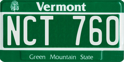 VT license plate NCT760