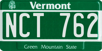 VT license plate NCT762
