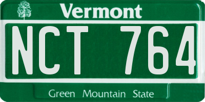 VT license plate NCT764