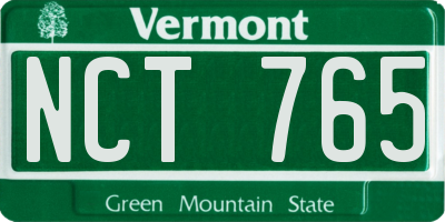 VT license plate NCT765