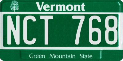VT license plate NCT768