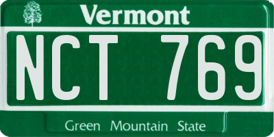 VT license plate NCT769