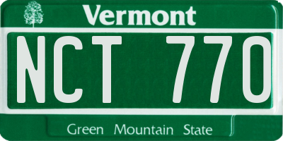 VT license plate NCT770