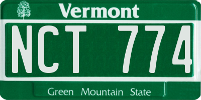 VT license plate NCT774
