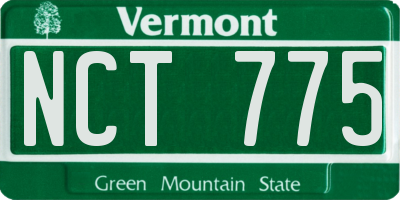 VT license plate NCT775