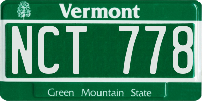 VT license plate NCT778