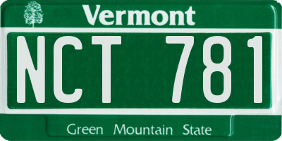 VT license plate NCT781