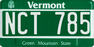 VT license plate NCT785