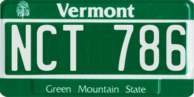 VT license plate NCT786