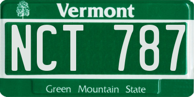 VT license plate NCT787