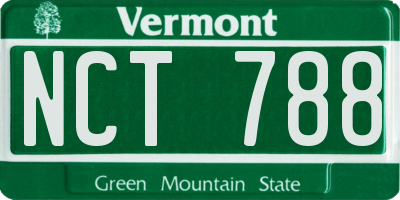 VT license plate NCT788