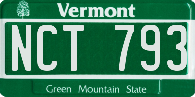 VT license plate NCT793