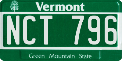 VT license plate NCT796