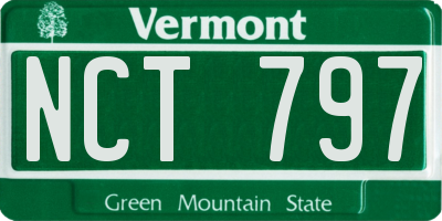 VT license plate NCT797