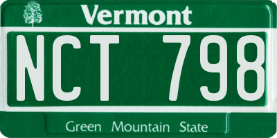VT license plate NCT798