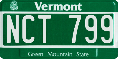 VT license plate NCT799