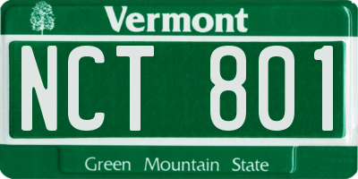 VT license plate NCT801