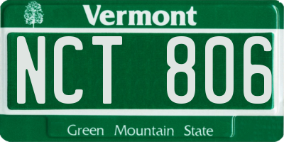 VT license plate NCT806