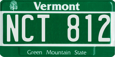 VT license plate NCT812