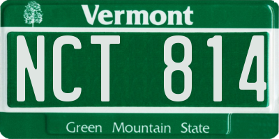 VT license plate NCT814