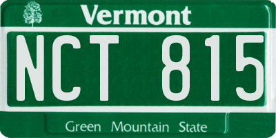 VT license plate NCT815