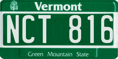 VT license plate NCT816