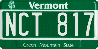 VT license plate NCT817