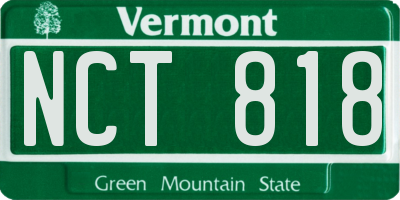 VT license plate NCT818