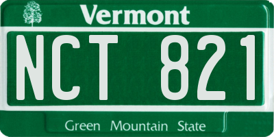 VT license plate NCT821