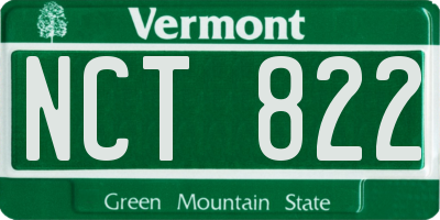 VT license plate NCT822