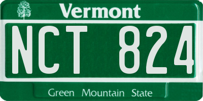 VT license plate NCT824