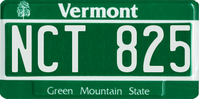 VT license plate NCT825