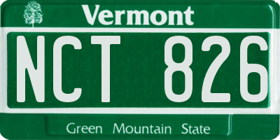 VT license plate NCT826