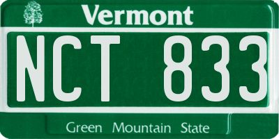 VT license plate NCT833
