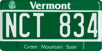 VT license plate NCT834