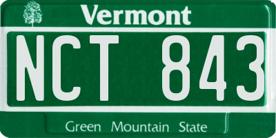 VT license plate NCT843