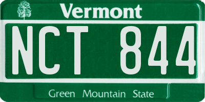 VT license plate NCT844