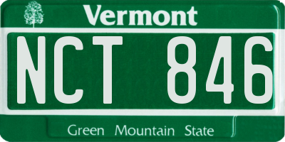 VT license plate NCT846